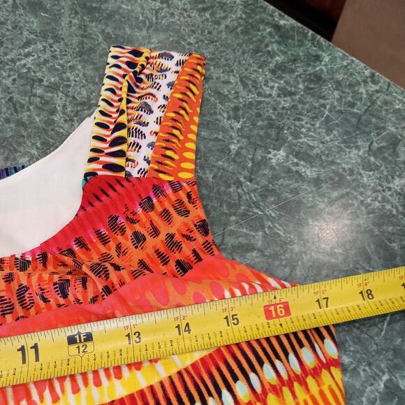 ENFOCUS STUDIO Womens Size 12 Sleeveless Tribal Striped Blouson Dress Aztec Boho - Picture 8 of 11